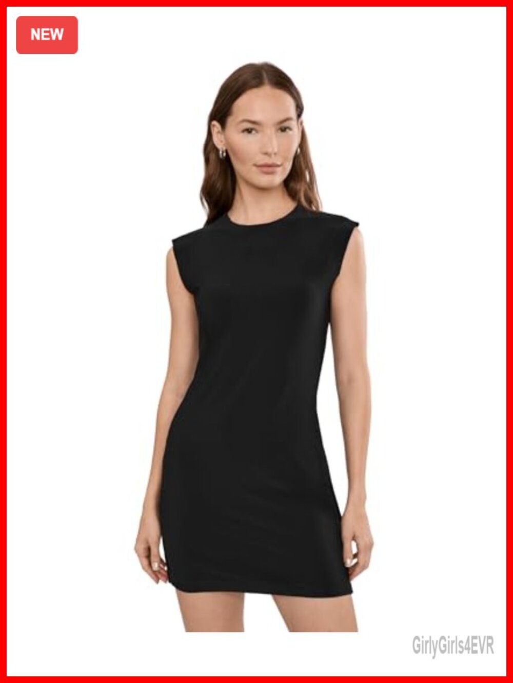 Norma Kamali Sleeveless Mini Dress Crew Neck Bodycon Pull On Casual